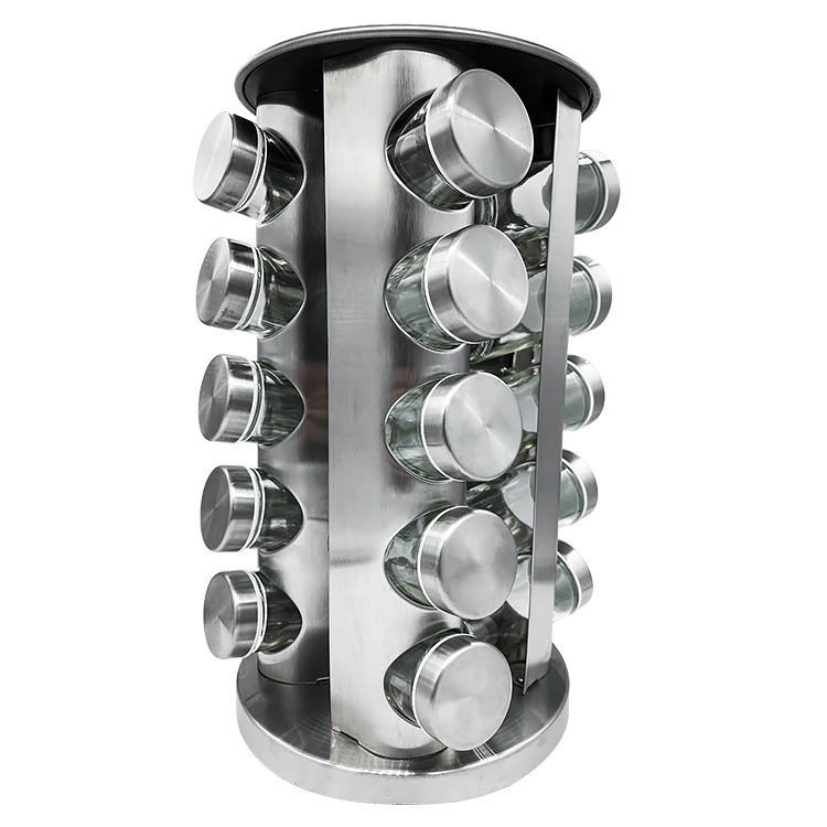 New 20 PCS Bottles 430 Stainless Steel Condiment Seasoning Glass Bottle