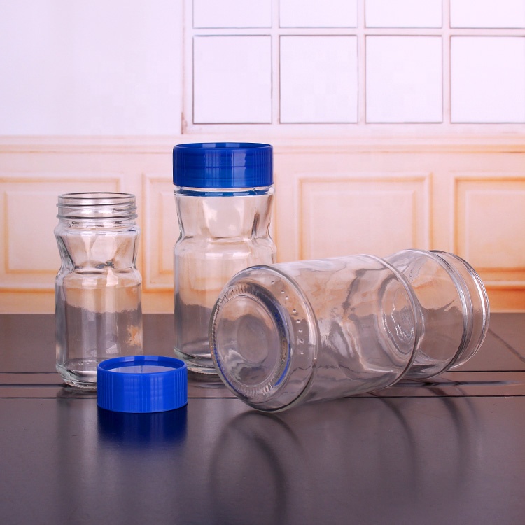 New 200ml 400ml 800ml round coffee glass jar with plastic lid
