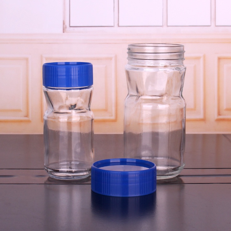 New 200ml 400ml 800ml round coffee glass jar with plastic lid