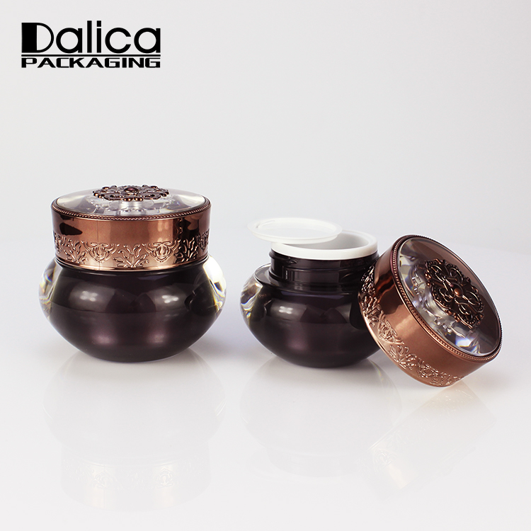 New 2019 luxury brown serum lotion bottle and amber cream jar set