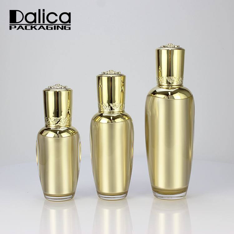New 2019 luxury brown serum lotion bottle and amber cream jar set