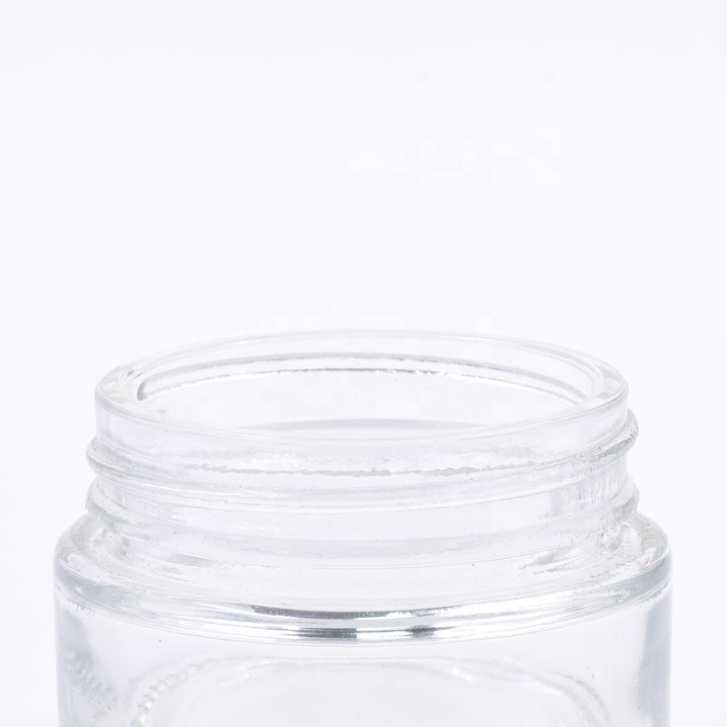 New 2oz 60ml clear round hemp jars airtight cosmetics containers flower packaging cbd child proof lid child resistant glass jar