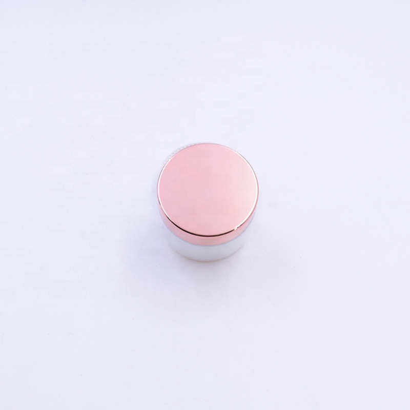 New 30 ml white raw material personal skin care face cream cosmetic packing glass jar with black screw plastic smooth lid