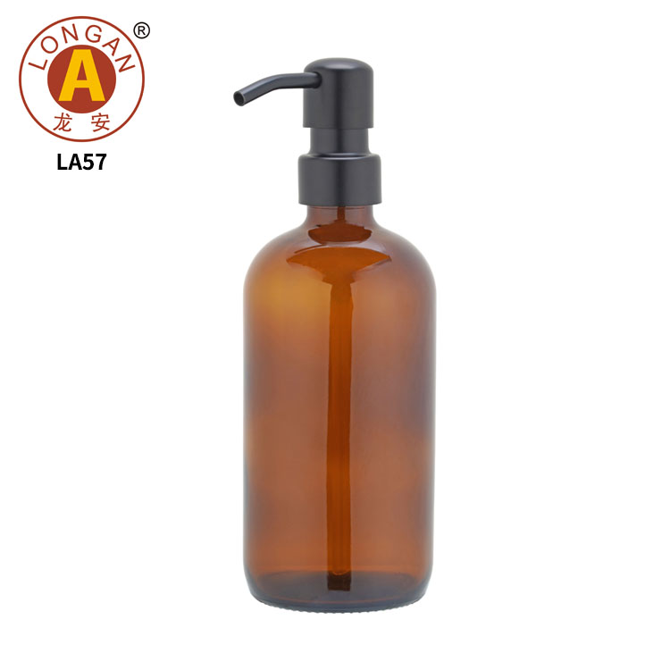 New 304 Stainless Steel Liquid soap Lotion Pump With Glass Bottle 350ML Soap Bottle Manufactory Factory From China