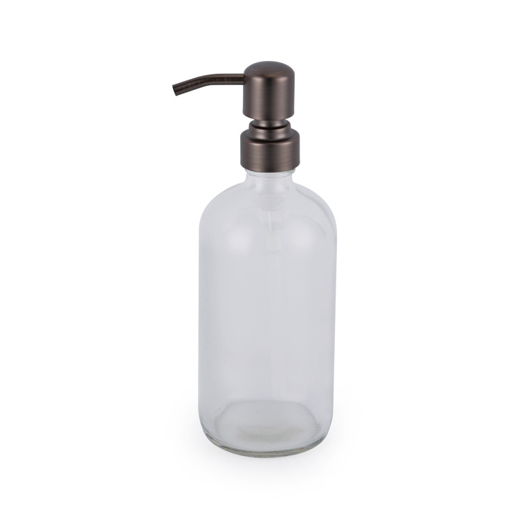 New 304 Stainless Steel Liquid soap Lotion Pump With Glass Bottle 350ML Soap Bottle Manufactory Factory From China