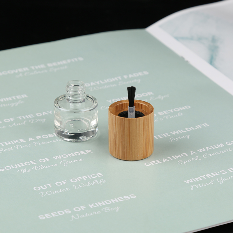 New 3ml 5ml 10ml nail polish essential oil glass tube bottle with bamboo cap packaging