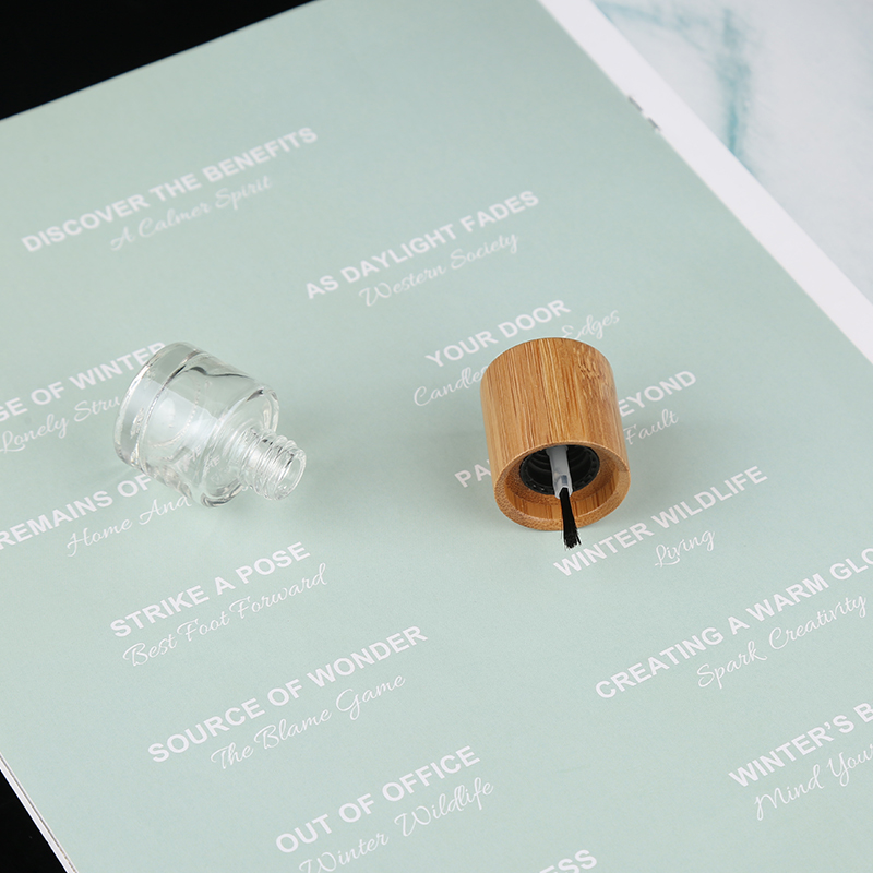 New 3ml 5ml 10ml nail polish essential oil glass tube bottle with bamboo cap packaging