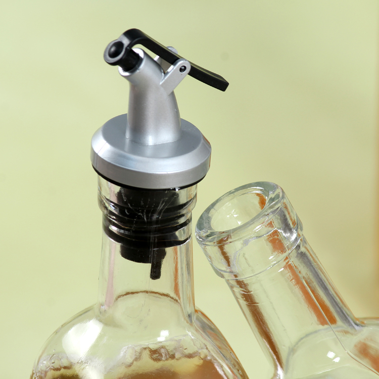 New 500ml Square Clear Color Aluminium Lid Glass Oil Bottle with Printing