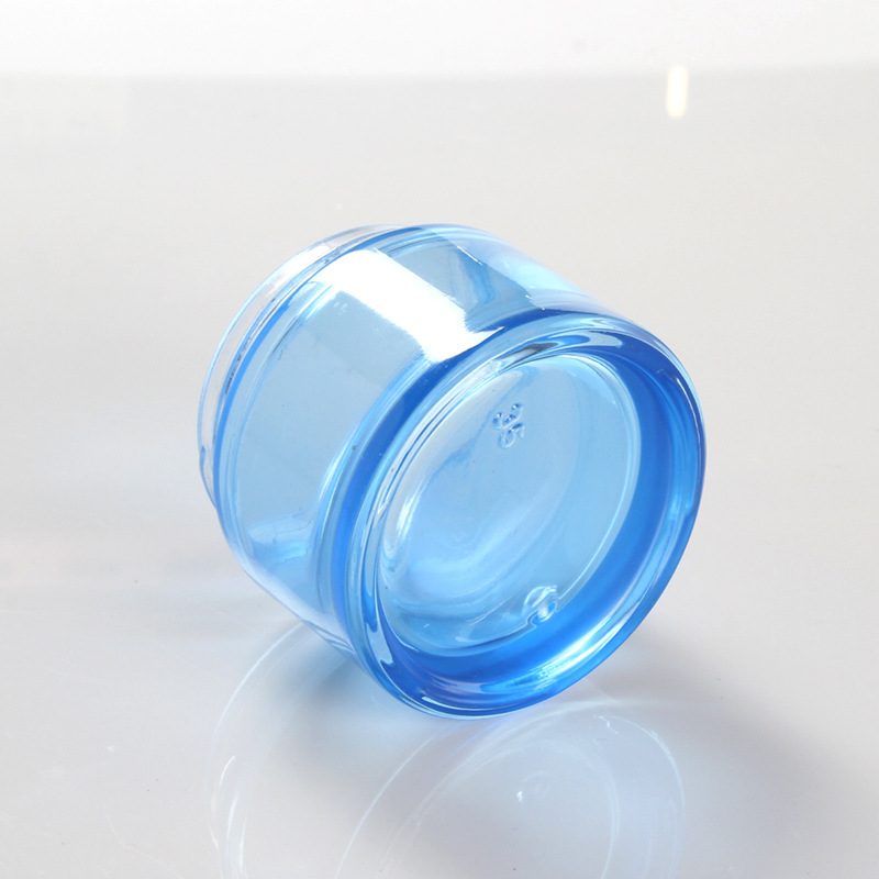New 50g blue transparent glass cream empty cans with silver acrylic lid cosmetic mask concealer container