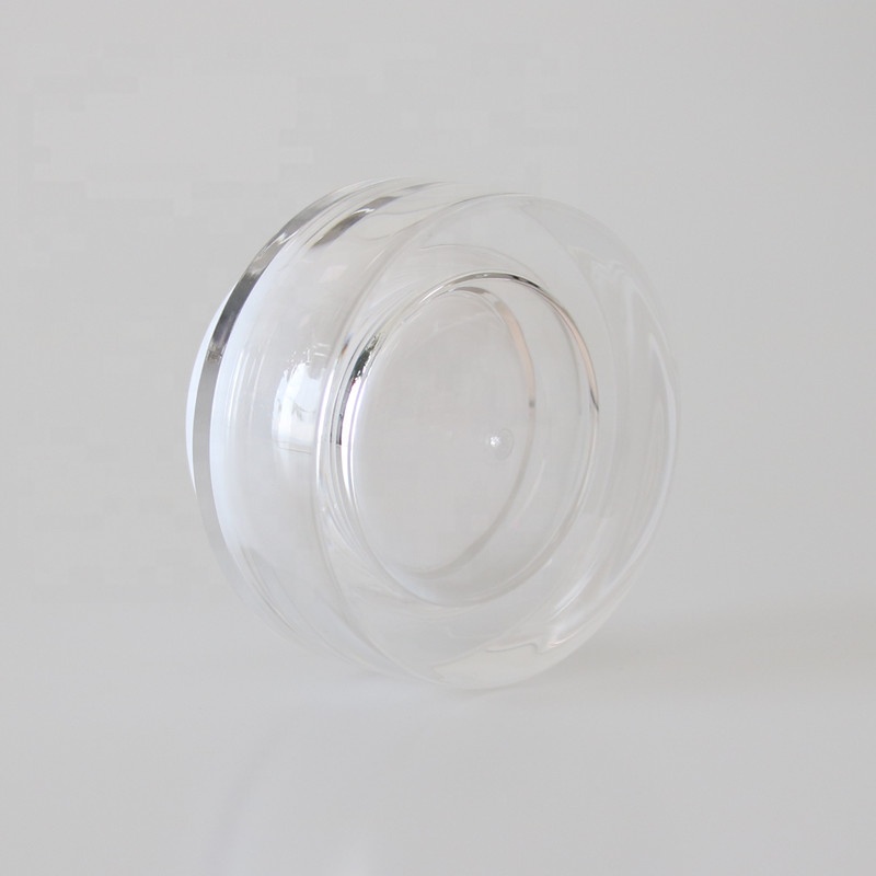 New 50g empty plastic cosmetic cream jar with bamboo water transfer printing lid for eye cream
