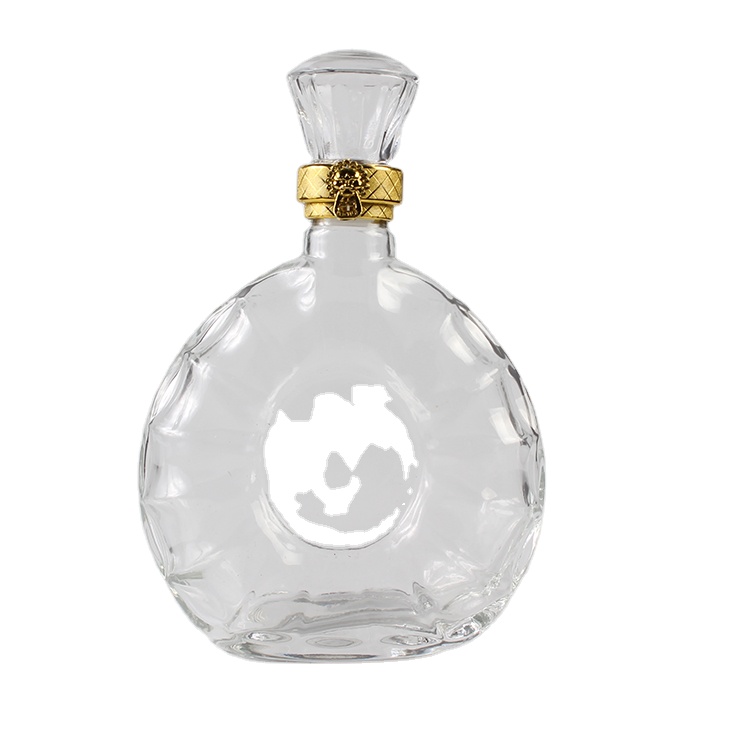 New Air Tight 500ml Glass Wisky Bottle Alcohol with Lid Gin Liquor Bottle