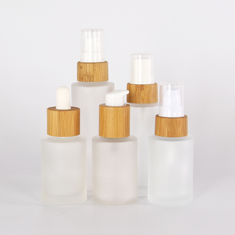 New All natural oil dropper pump lotion spray perfume roll on glass cosmetic Bamboo cream jars luxury bamboo cosmetic packaging
