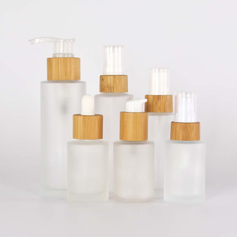 New All natural oil dropper pump lotion spray perfume roll on glass cosmetic Bamboo cream jars luxury bamboo cosmetic packaging
