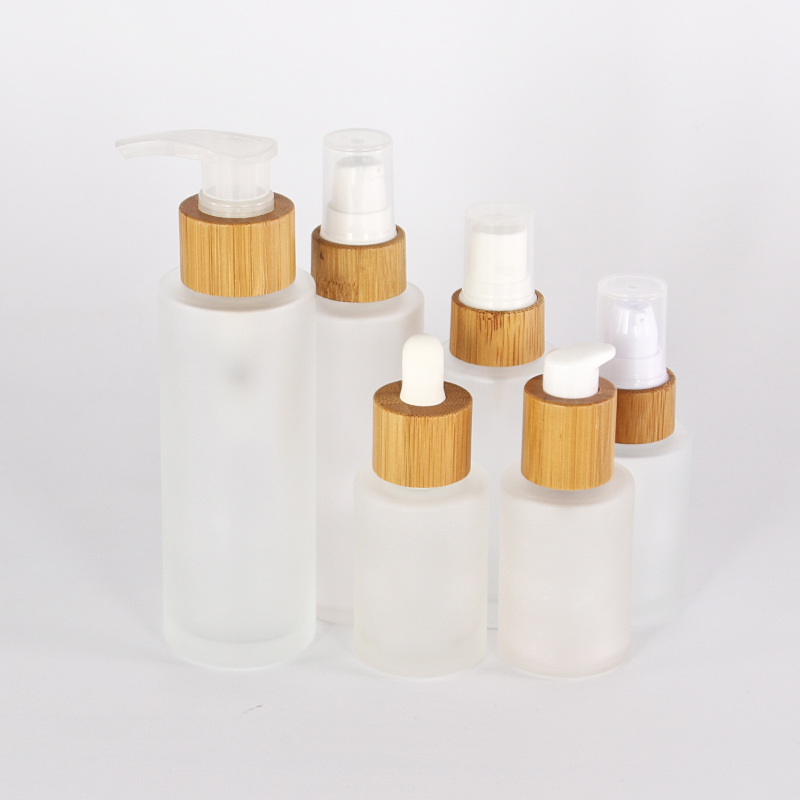 New All natural oil dropper pump lotion spray perfume roll on glass cosmetic Bamboo cream jars luxury bamboo cosmetic packaging