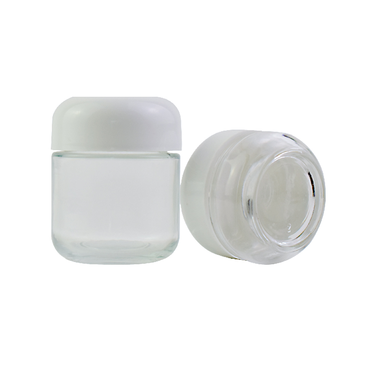 New Arch Glass Jar smell proof Container 1oz clear glass arch bottles weed packaging jar OEM and CUSTOM concentrate jars