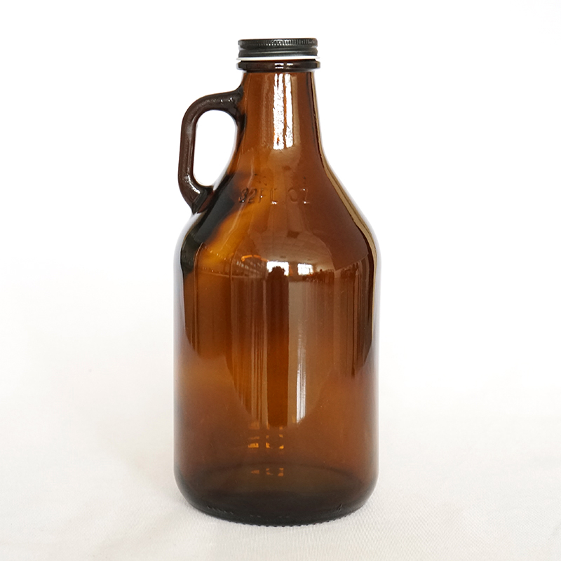 New Arrival 1000ml 32oz Amber Injection Glass Bottle Beer Growler with Screw Cover