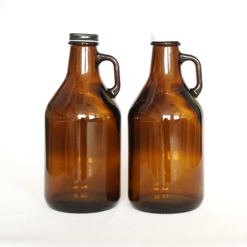 New Arrival 1000ml 32oz Amber Injection Glass Bottle Beer Growler with Screw Cover