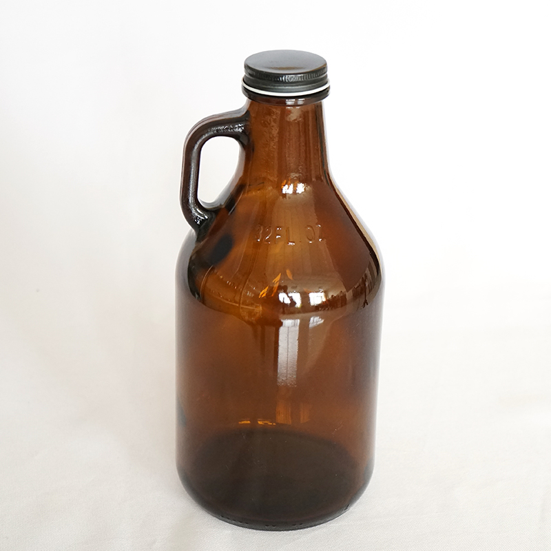 New Arrival 1000ml 32oz Amber Injection Glass Bottle Beer Growler with Screw Cover