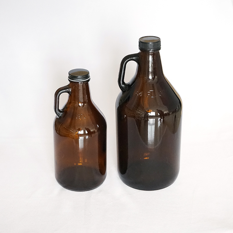 New Arrival 1000ml 32oz Amber Injection Glass Bottle Beer Growler with Screw Cover