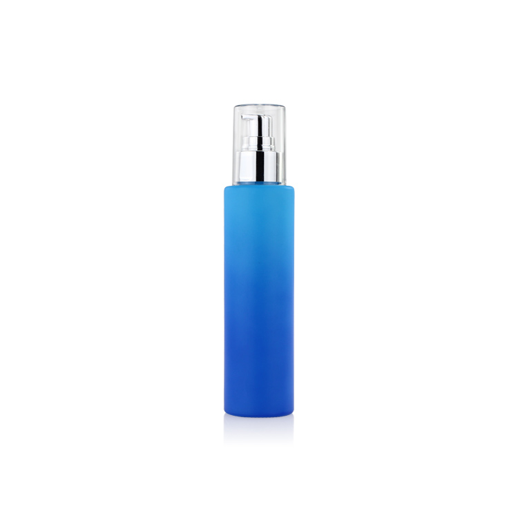 New Arrival 30ml 60ml 100ml Cosmetic Glass Bottle Toner Facial Gradient Blue Toner Glass Bottle