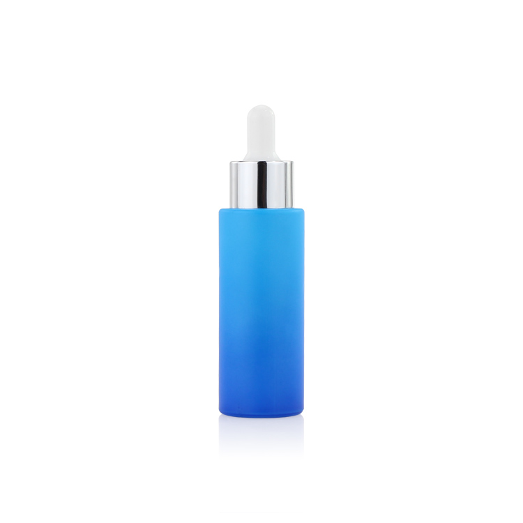 New Arrival 30ml 60ml 100ml Cosmetic Glass Bottle Toner Facial Gradient Blue Toner Glass Bottle