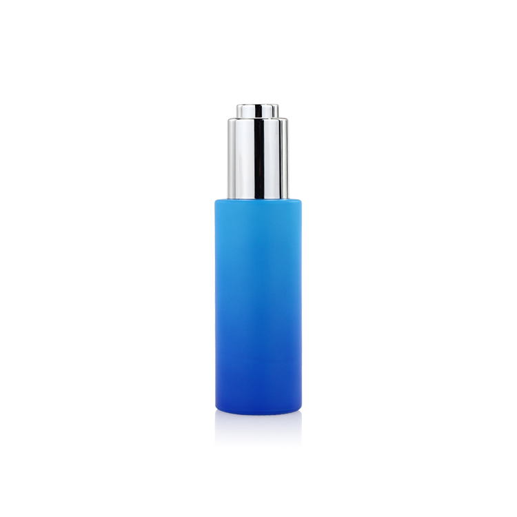 New Arrival 30ml 60ml 100ml Cosmetic Glass Bottle Toner Facial Gradient Blue Toner Glass Bottle