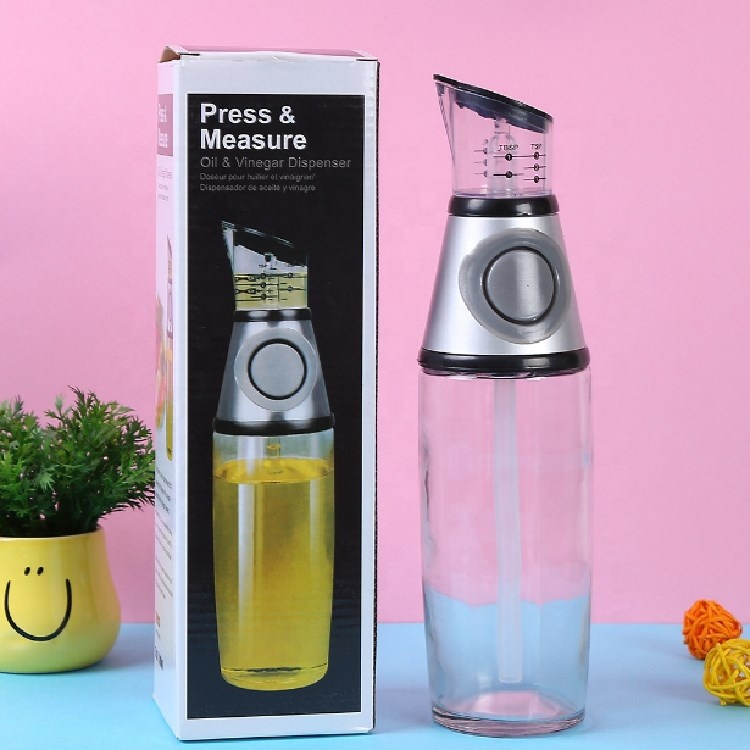 New Arrival 500ML Kitchen Measuring Manual Pressure Glass Oil Vinegar Sprayer