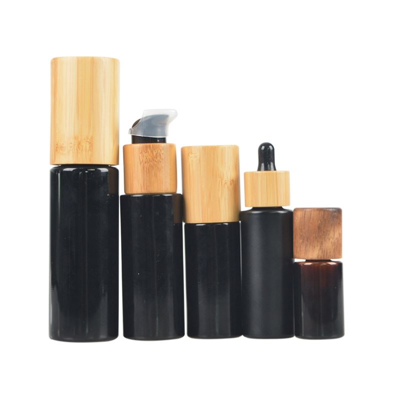 New Arrival Aluminum Glass Cream Jar With Bamboo Cosmetics Natural Cap