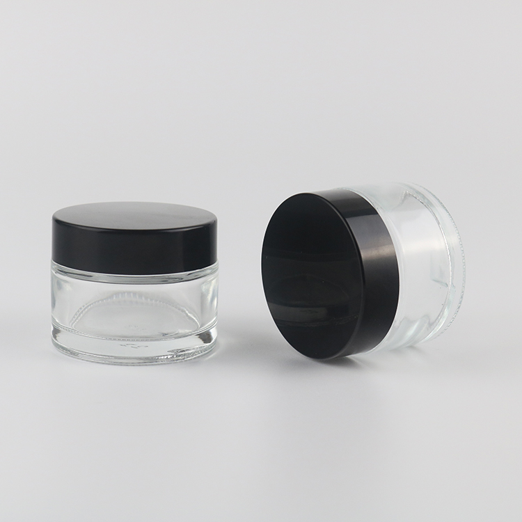 New Arrival Clear 50g Round Skin Face Cream Cosmetic Glass Jar