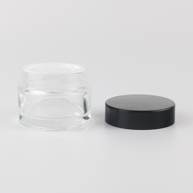 New Arrival Clear 50g Round Skin Face Cream Cosmetic Glass Jar