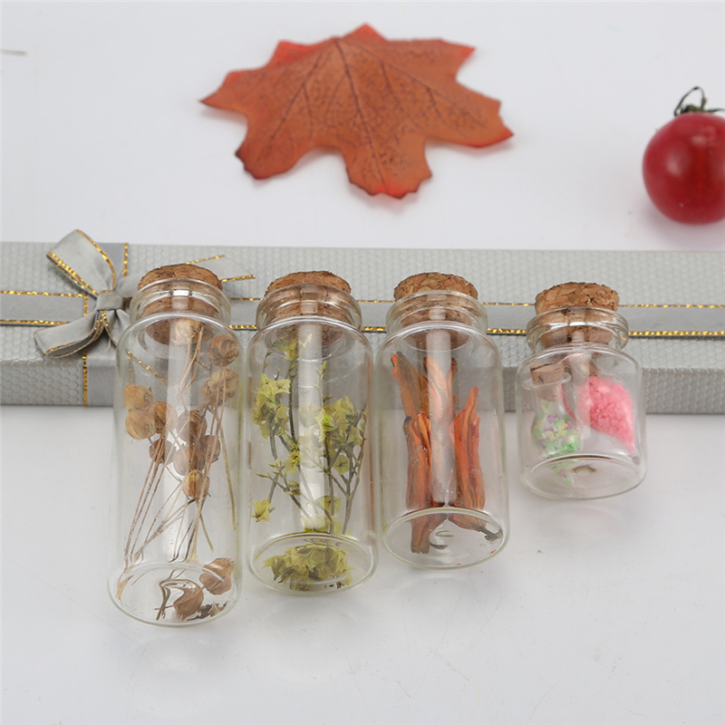 New Arrival Clear Empty Cork Stopper Glass Vials Glass Wishing Bottle Wedding Small Wishing Bottles