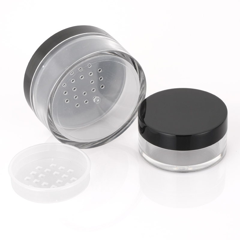 New Arrival Custom Logo Sifter Plastic Cosmetic Makeup Powder Case Jar Container Empty Loose Powder Packaging