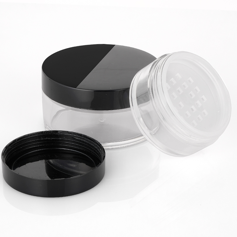 New Arrival Custom Logo Sifter Plastic Cosmetic Makeup Powder Case Jar Container Empty Loose Powder Packaging