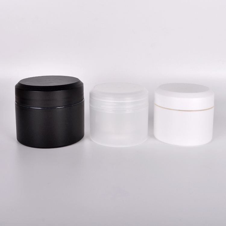 New Arrival Custom Skincare Empty 50 80 100 200 1000 Ml Black White PP Plastic Jars Packaging In Bulk