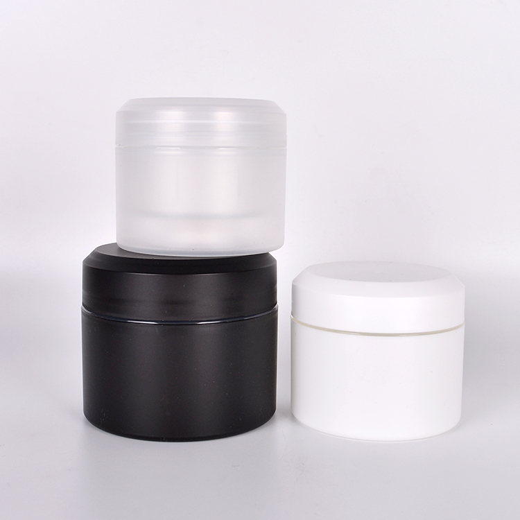 New Arrival Custom Skincare Empty 50 80 100 200 1000 Ml Black White PP Plastic Jars Packaging In Bulk
