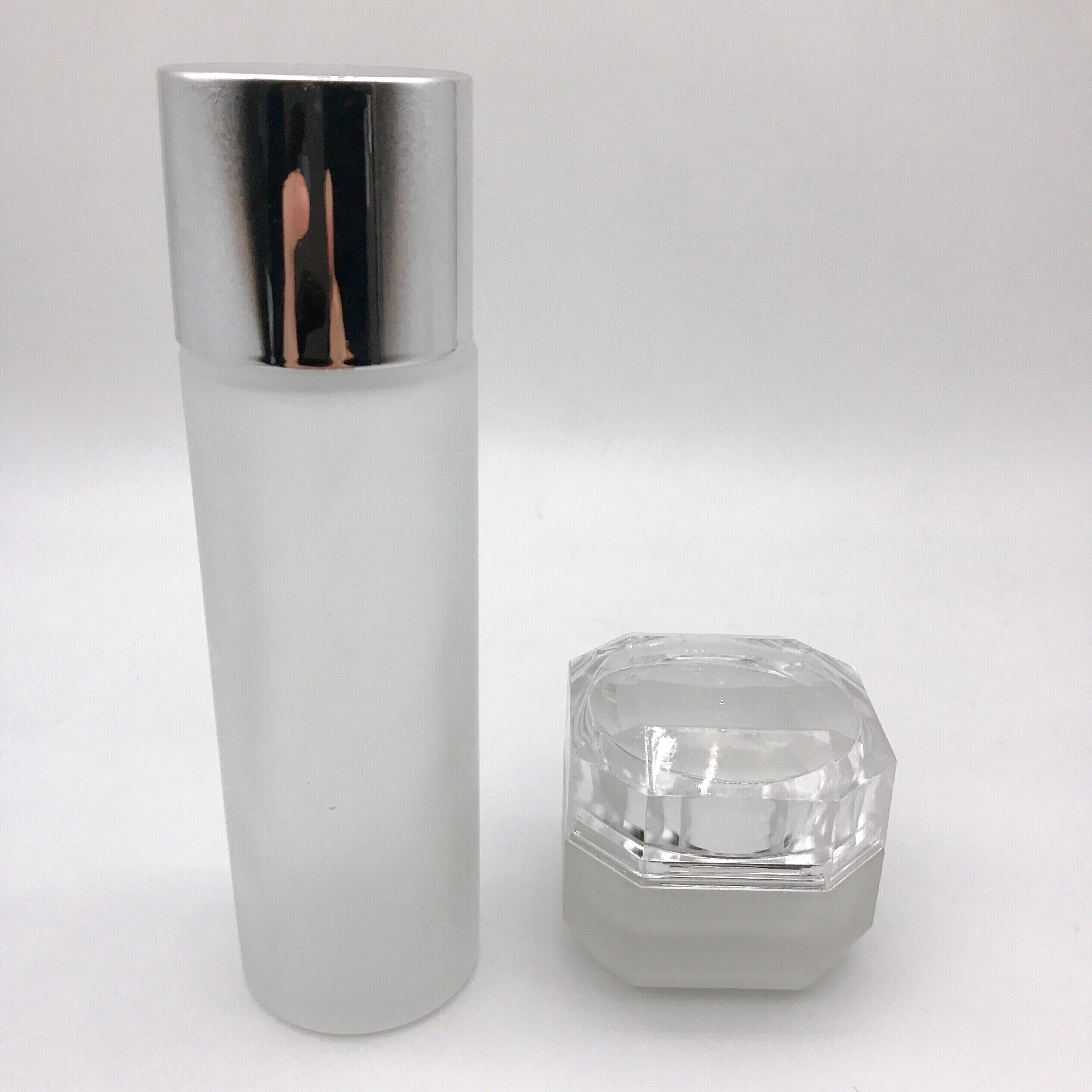 New Arrival Frosted Glass Bottle 75ml Toner Bottle Classic Cylinder Bottle with Electric Cap
