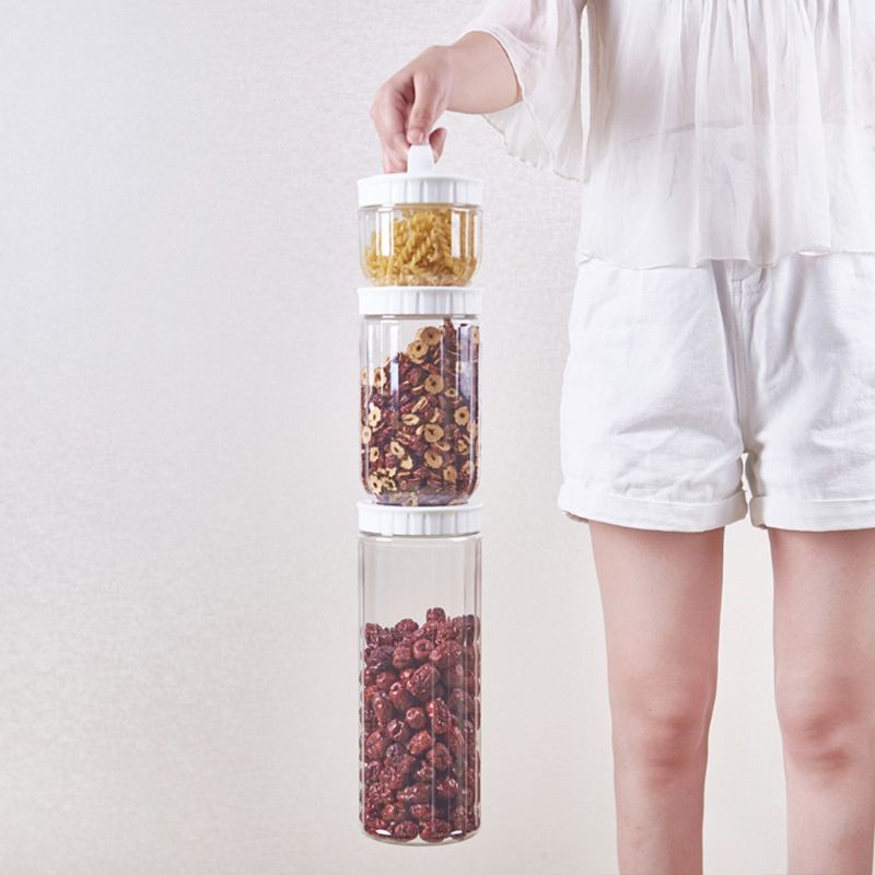 New Arrival Home Convenient Plastic Food Storage Jars With Lids