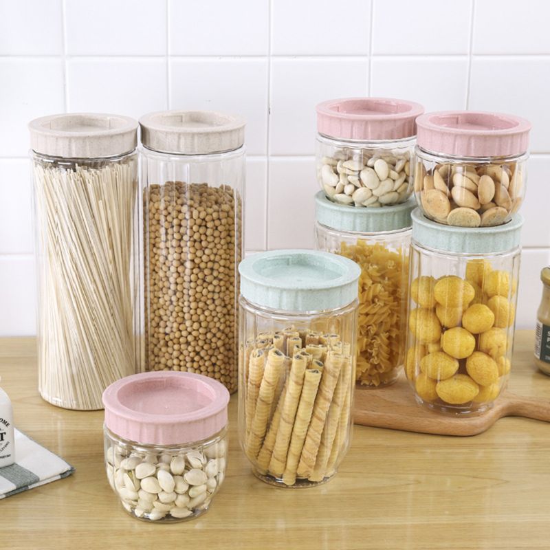 New Arrival Home Convenient Plastic Food Storage Jars With Lids