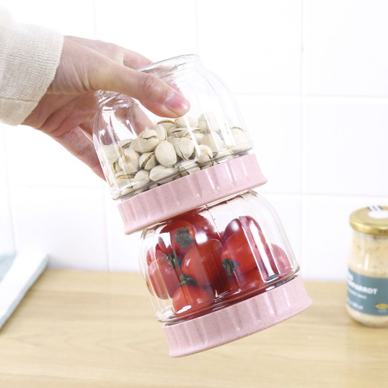 New Arrival Home Convenient Plastic Food Storage Jars With Lids