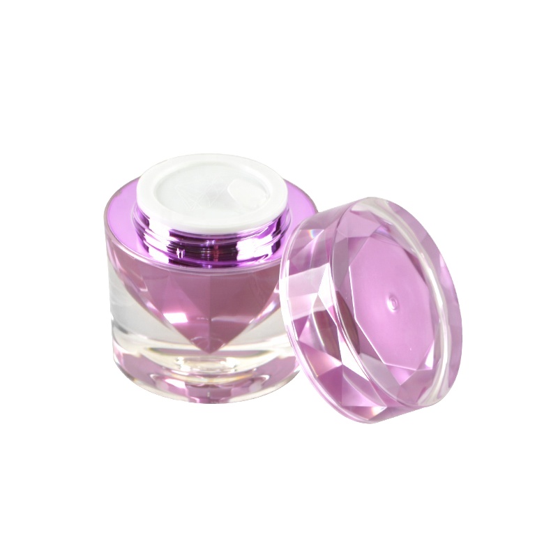 New Arrival Luxury Diamond Acrylic Cream Jar for Luxury Cosmetic Packaging Skin Care Cream Cosmetic Packing Plastic Round AQL2.5