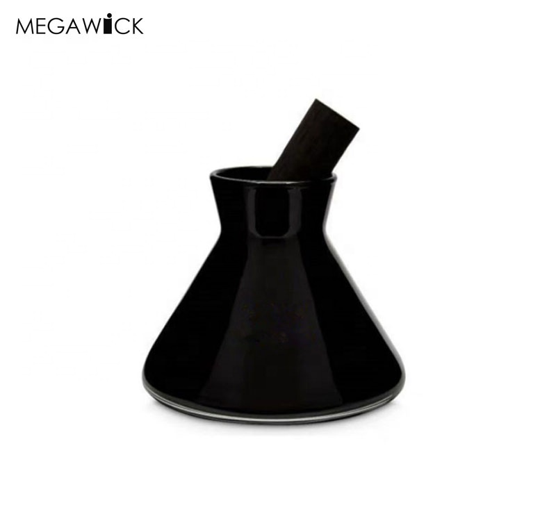 New Arrival Mouth Blown Glass Diffuser Bottle in Funnel Triangle 200ml,Luxury Home Fragrance Glass Packaging Bottle