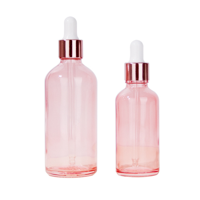 New Arrival Pink Glass Bottle Essential Oil Dropper Bottle 30ml Customized Dropper Bottle