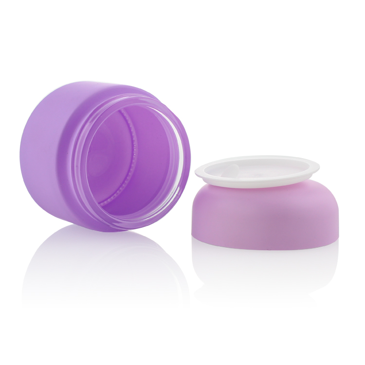 New Arrival Purple Glass Cosmetic Jars Glass Eye Cream Jar 15ml 20ml 30ml 50ml Glass Jars For Cosmetics