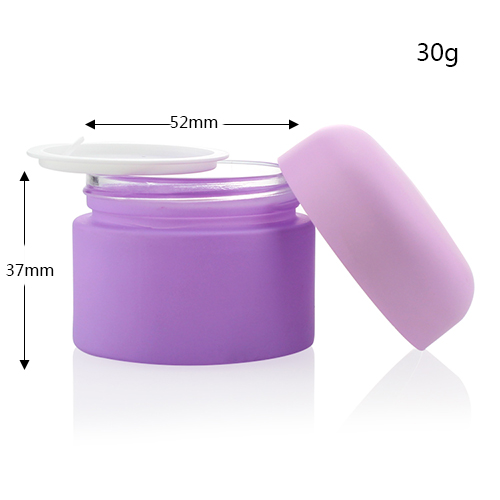 New Arrival Purple Glass Cosmetic Jars Glass Eye Cream Jar 15ml 20ml 30ml 50ml Glass Jars For Cosmetics