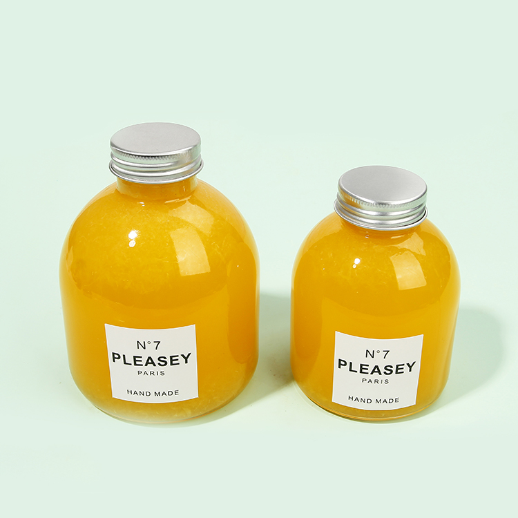 New Arrival Round Shape Glass Bottle 300ml 500ml For Kombucha Juice coffee Rose cider wine With Screw Cap Custom Empty Bottle