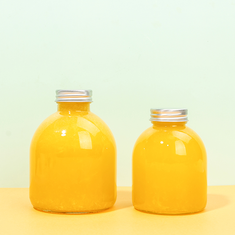New Arrival Round Shape Glass Bottle 300ml 500ml For Kombucha Juice coffee Rose cider wine With Screw Cap Custom Empty Bottle