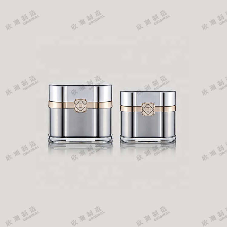 New Arrival Square Shape Luxury Cosmetic Lotion Pump Bottle And Square Cream Jar Set