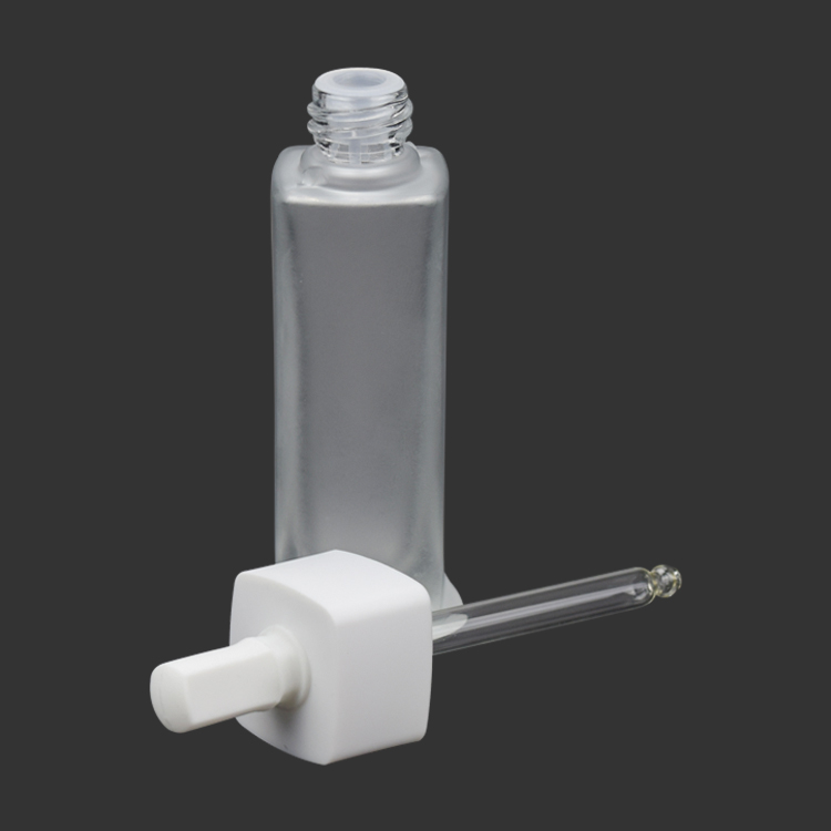 New Arrival square 30ml frosted glass serum bottle with dropper for serum essential oil