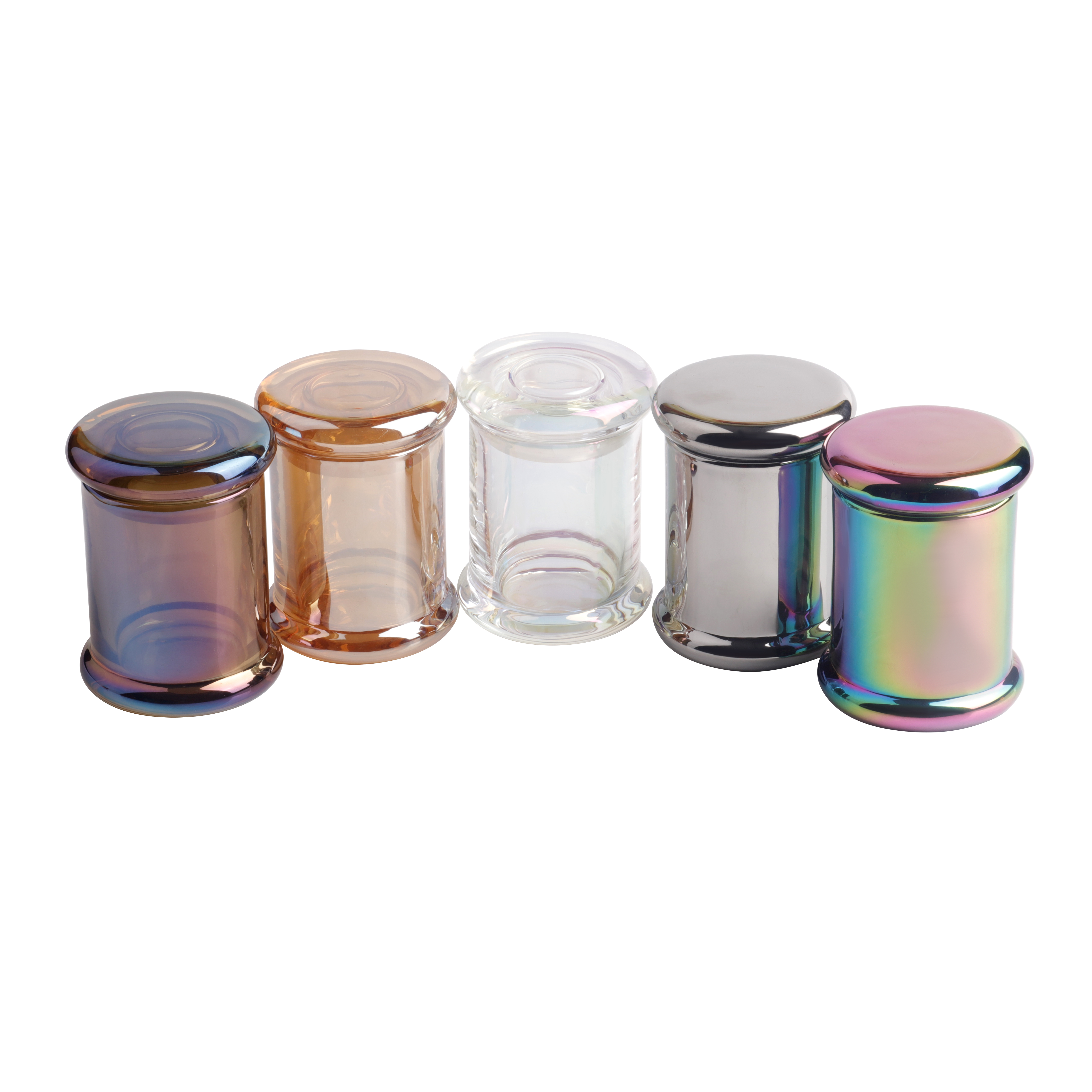 New Arrive Hot Selling Airtight Smoking glass Vacuum Rain-Bow Herb Storage Container Tobacco Weed Stash Jar with hinged lid