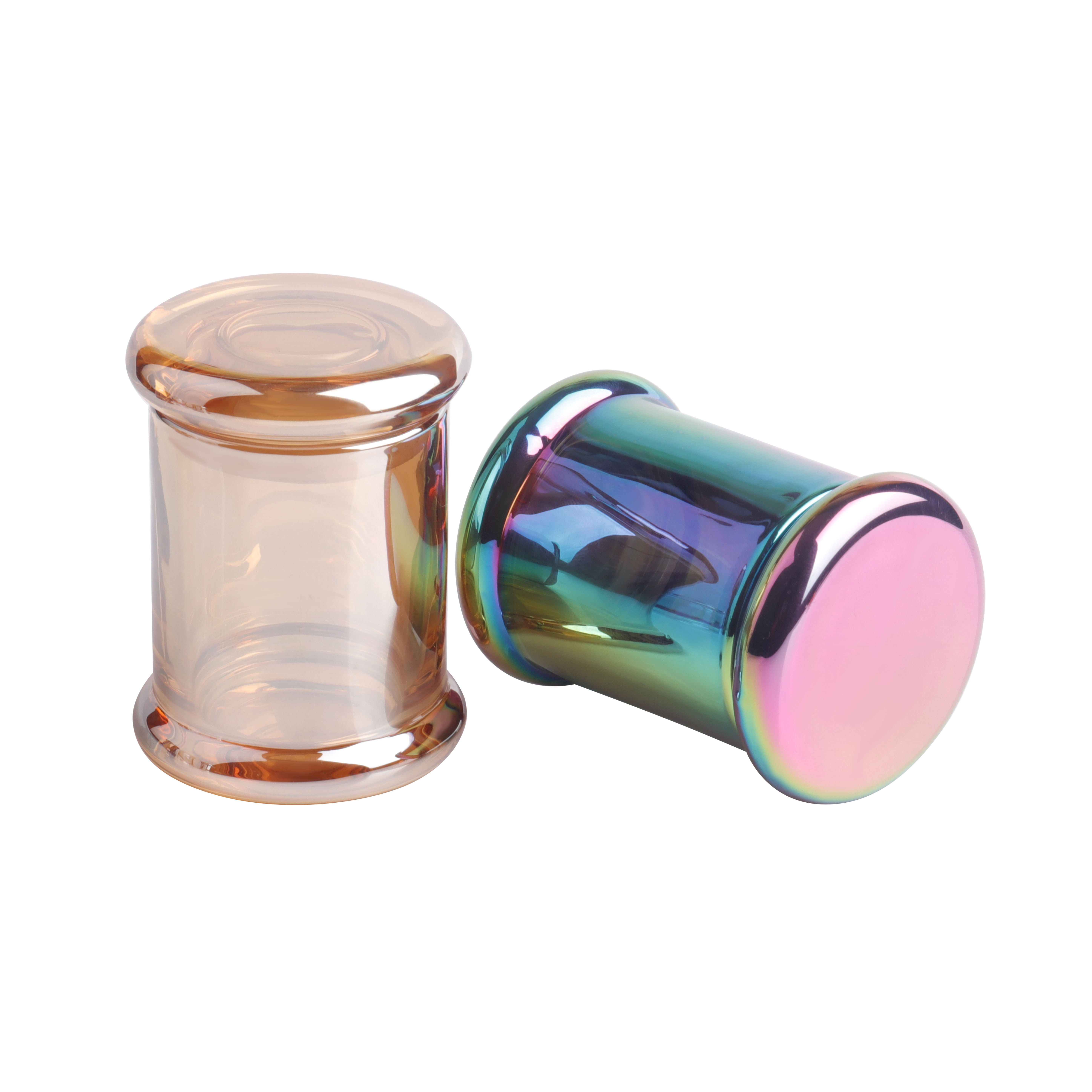 New Arrive Hot Selling Airtight Smoking glass Vacuum Rain-Bow Herb Storage Container Tobacco Weed Stash Jar with hinged lid